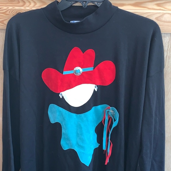 Raggs…. Plus wearable art Lagen look Texas cowgirl shirt size L/XL - Picture 2 of 3